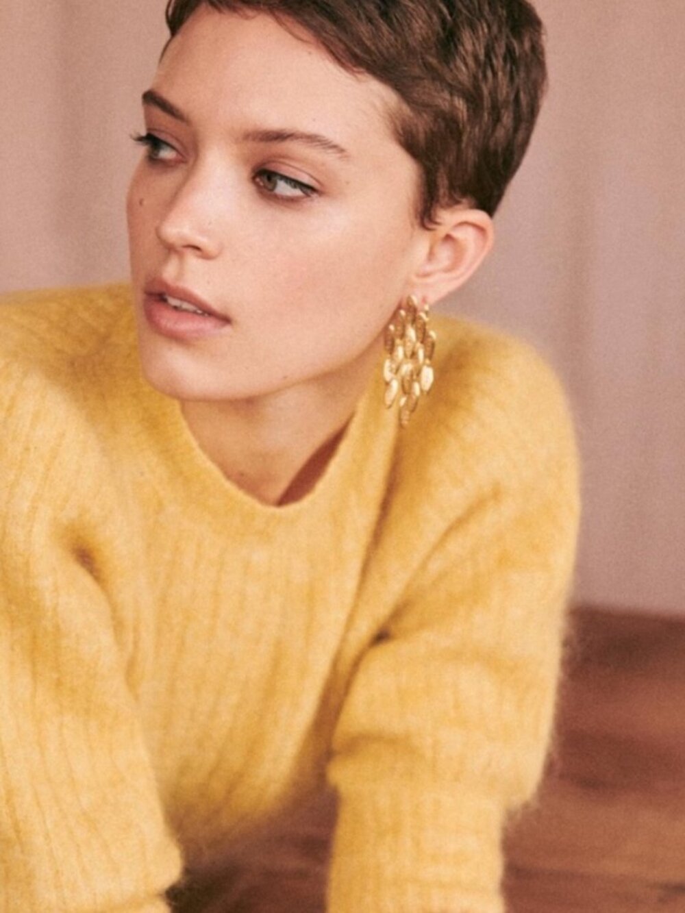 Sezane Colombe Earrings Gold Plated Metal New with Pouch & Box Rare Find - Picture 4 of 15